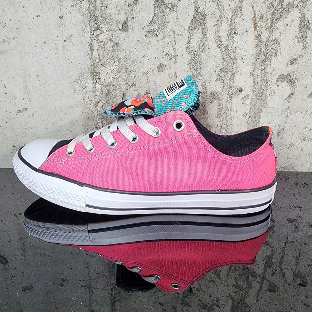 Converse Chuck Taylor Double Tongue Neon Pink Youth 6 Womens 8 - Picture 2 of 4